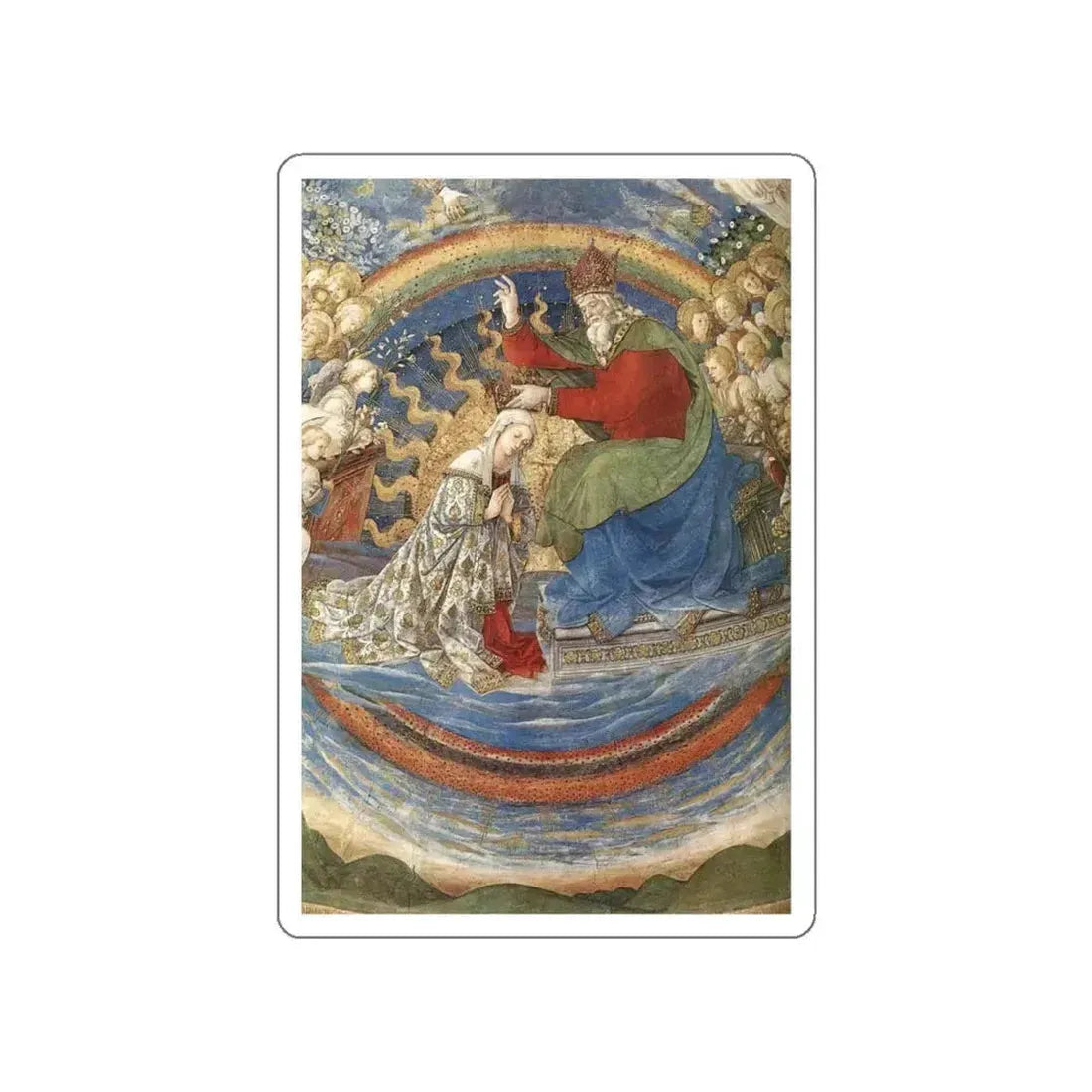 LIPPI, Fra Filippo  - 1466-69 Spoleto-Coronation of the Virgin (detail) (Artwork) STICKER Vinyl Die-Cut Decal White Die-Cut 6 Inch - The Sticker Space