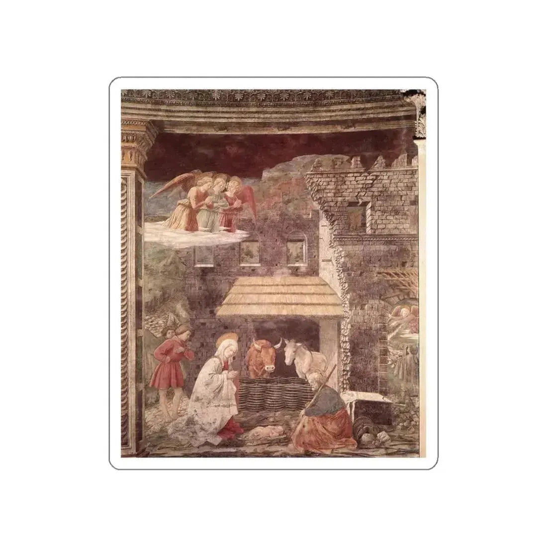 LIPPI, Fra Filippo  - 1466-69 Spoleto-Nativity (Artwork) STICKER Vinyl Die-Cut Decal White Die-Cut 3 Inch - The Sticker Space