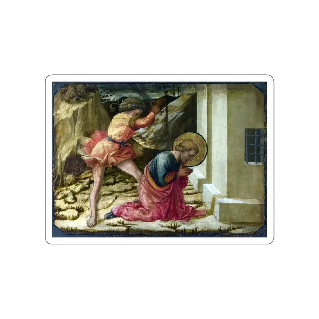 LIPPI, Fra Filippo - Beheading of Saint James the Great - Predella Panel (Artwork) STICKER Vinyl Die-Cut Decal White Die-Cut 4 Inch - The Sticker Space