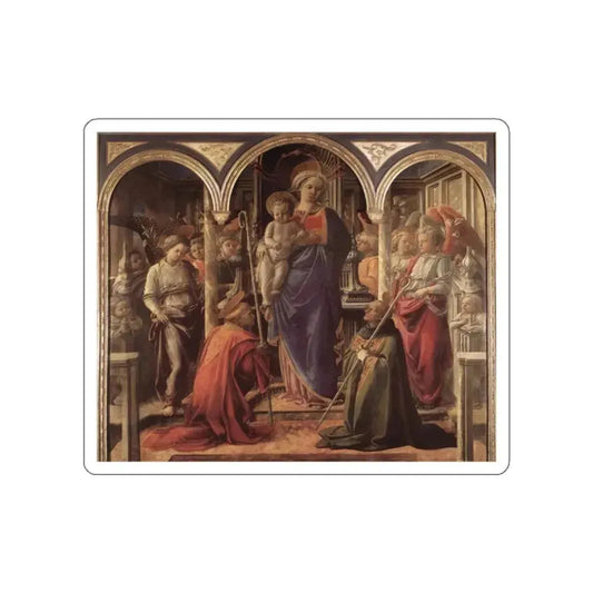 LIPPI, Fra Filippo - Madonna and Child with St Fredianus and St Augustine (Artwork) STICKER Vinyl Die-Cut Decal White Die-Cut 2 Inch - The Sticker Space