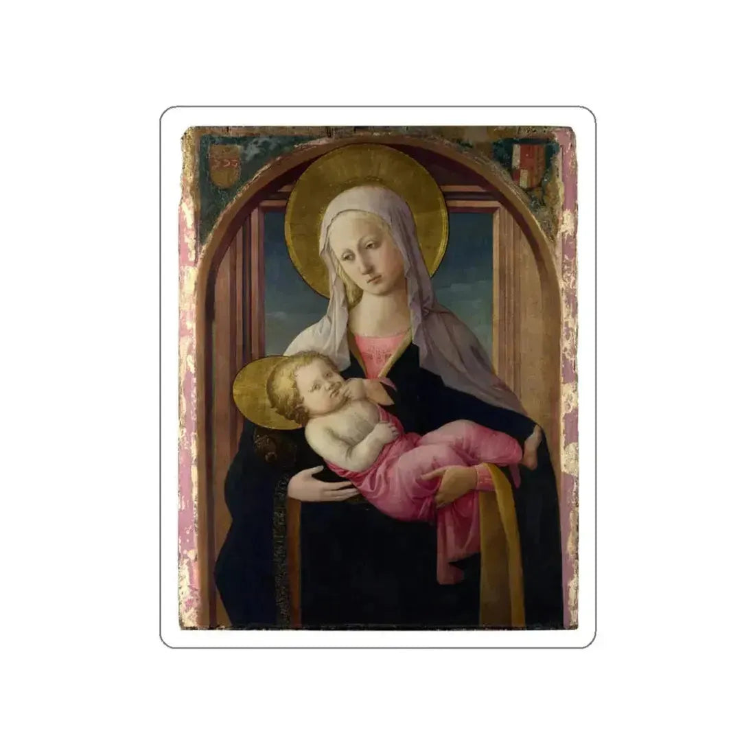 LIPPI, Fra Filippo - The Virgin and Child (Artwork) STICKER Vinyl Die-Cut Decal White Die-Cut 3 Inch - The Sticker Space