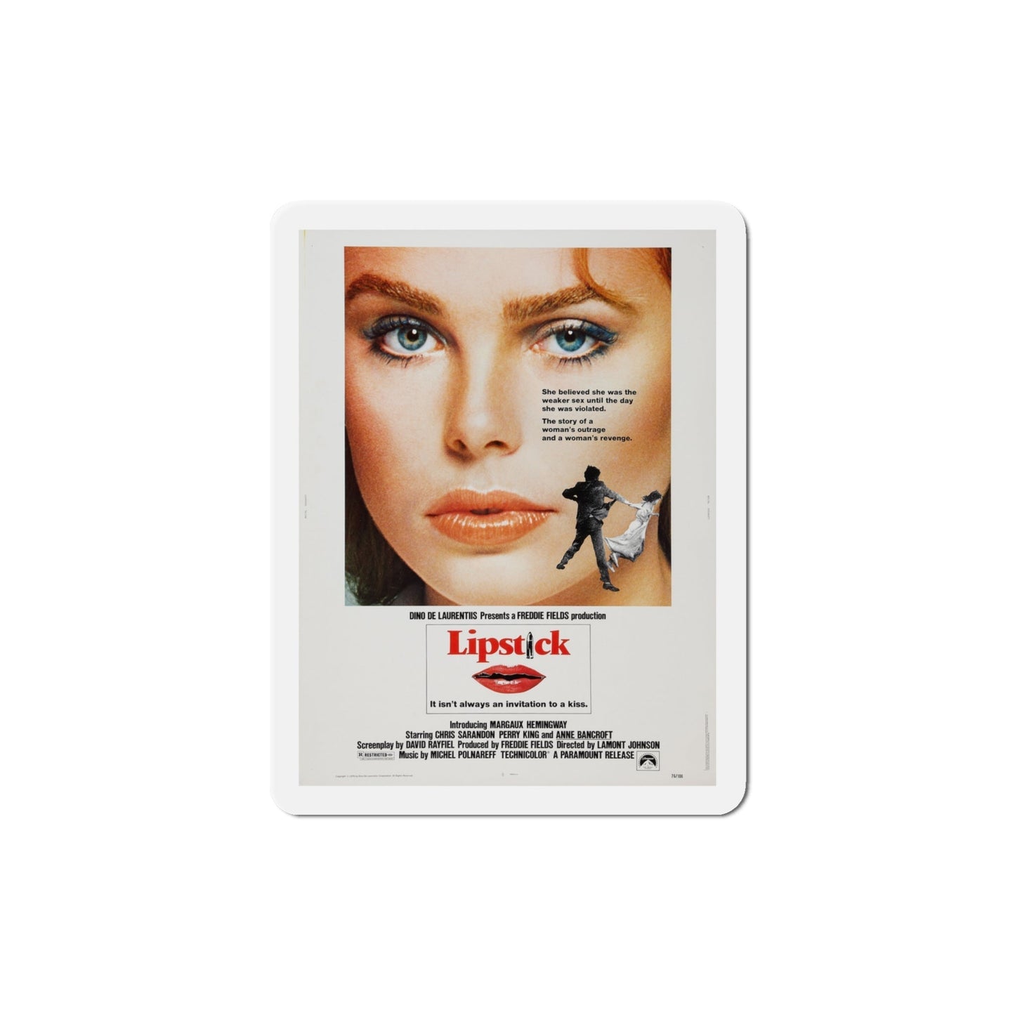 Lipstick 1976 Movie Poster Die-Cut Magnet-4 Inch-The Sticker Space