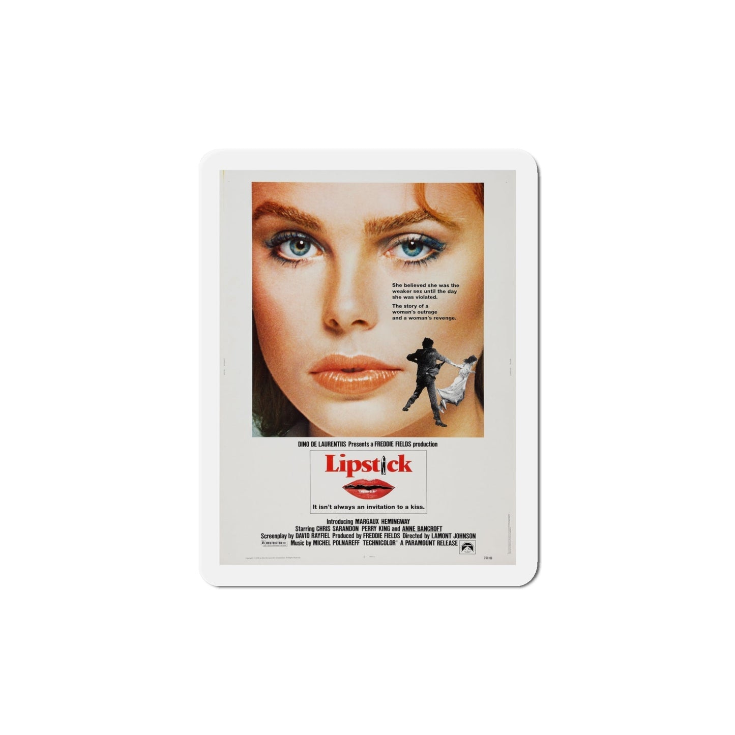 Lipstick 1976 Movie Poster Die-Cut Magnet-5 Inch-The Sticker Space