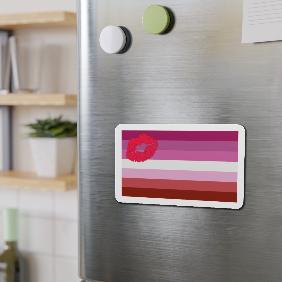 Lipstick Lesbian Pride Flag - Die-Cut Magnet-The Sticker Space