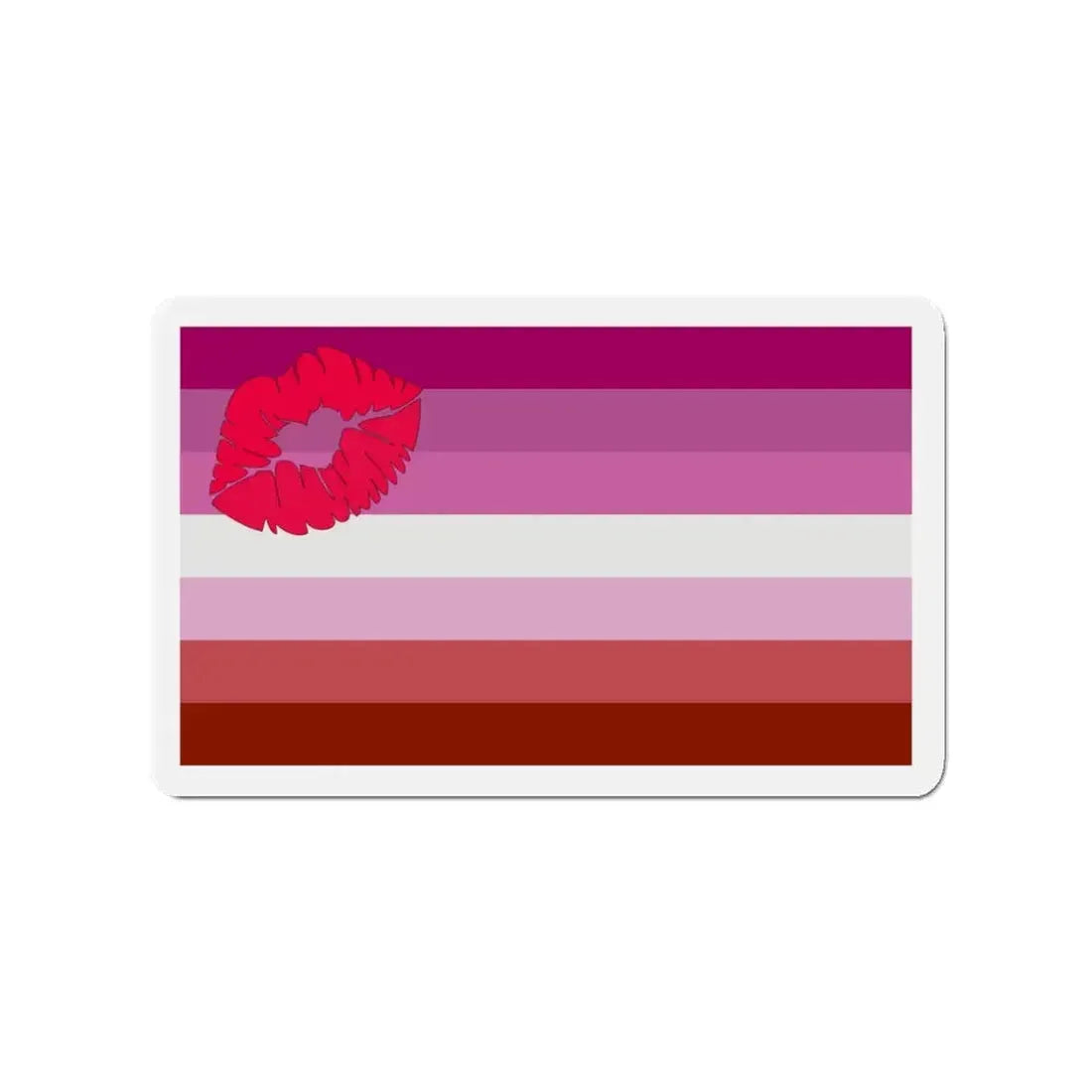Lipstick Lesbian Pride Flag - Refrigerator Magnet 3 Inch - The Sticker Space