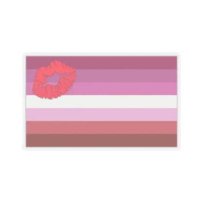 Lipstick lesbian Pride Flag - STICKER Vinyl Kiss-Cut Decal 4 Inch Transparent - The Sticker Space