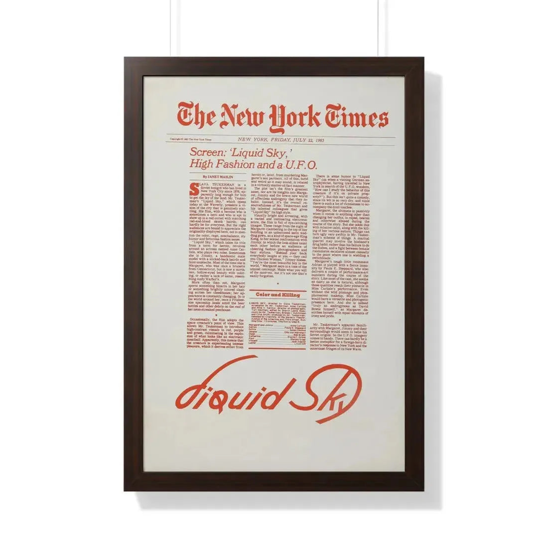 LIQUID SKY (TEASER) 1982 - Framed Movie Poster - The Sticker Space