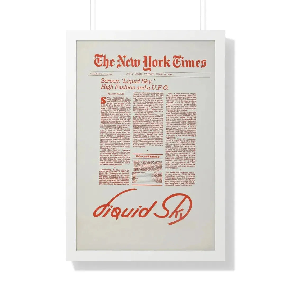 LIQUID SKY (TEASER) 1982 - Framed Movie Poster - The Sticker Space