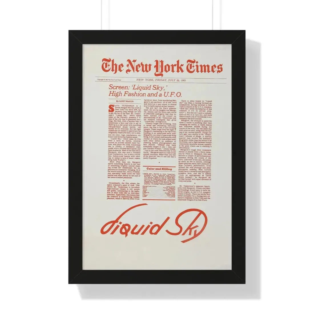 LIQUID SKY (TEASER) 1982 - Framed Movie Poster - The Sticker Space