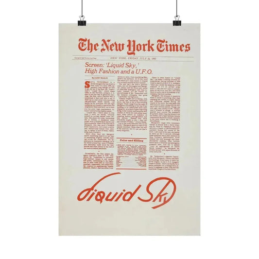 LIQUID SKY (TEASER) 1982 - Paper Movie Poster 12″ x 18″ Matte - The Sticker Space