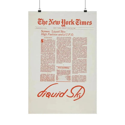 LIQUID SKY (TEASER) 1982 - Paper Movie Poster 16″ x 24″ Matte - The Sticker Space