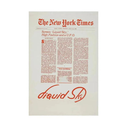 LIQUID SKY (TEASER) 1982 - Paper Movie Poster - The Sticker Space