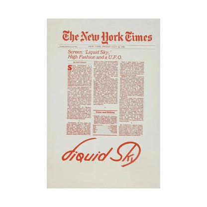 LIQUID SKY (TEASER) 1982 - Paper Movie Poster - The Sticker Space