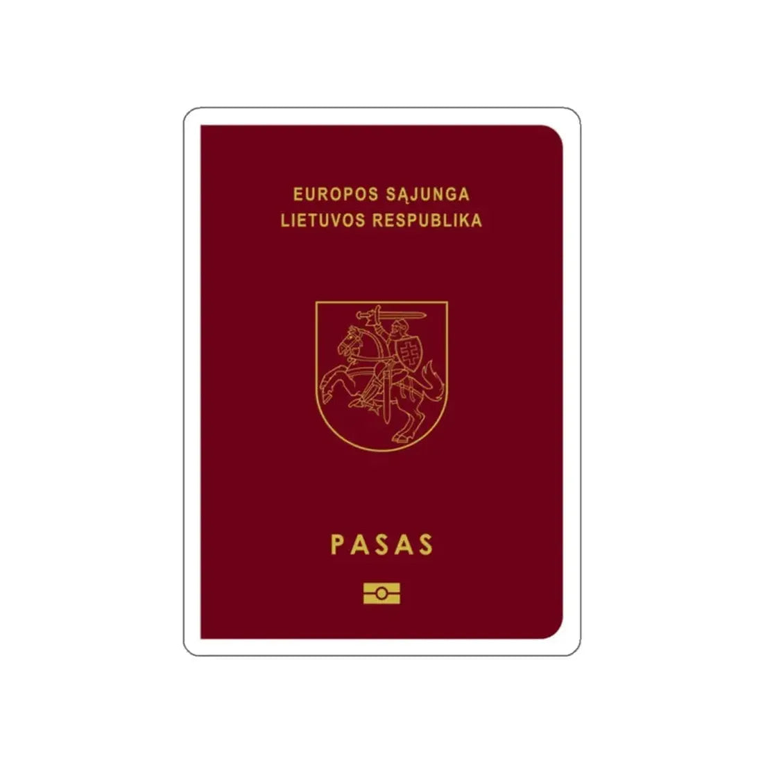 Lithuanian Passport STICKER Vinyl Die-Cut Decal 2 Inch - The Sticker Space