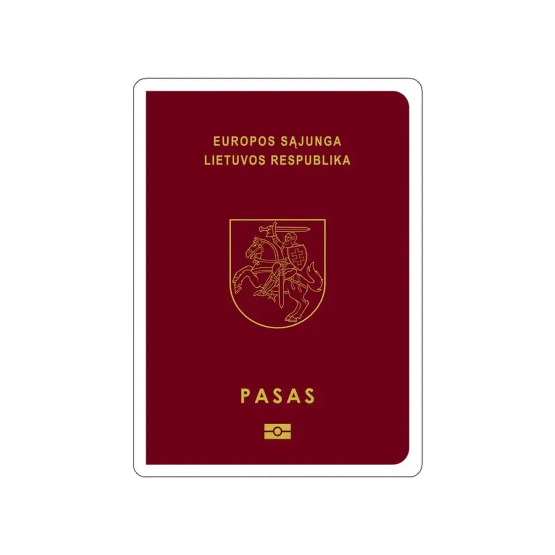 Lithuanian Passport STICKER Vinyl Die-Cut Decal 3 Inch - The Sticker Space