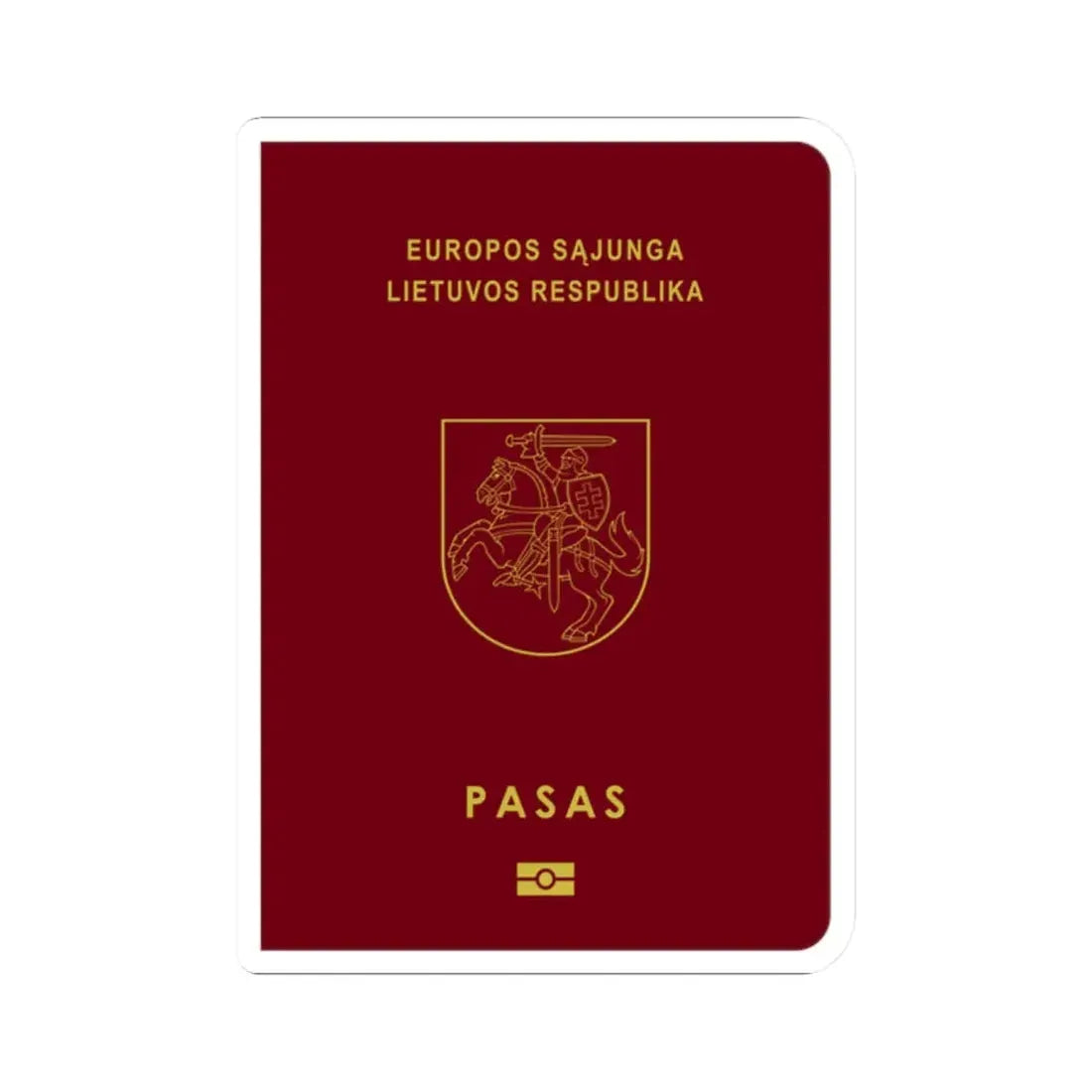 Lithuanian Passport - STICKER Vinyl Kiss-Cut Decal 2 Inch White - The Sticker Space