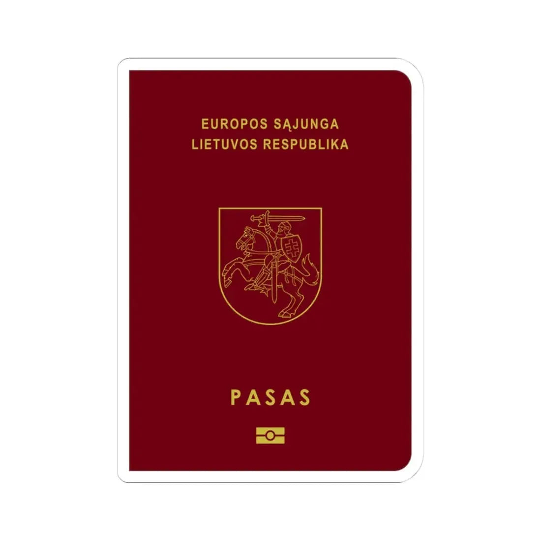Lithuanian Passport - STICKER Vinyl Kiss-Cut Decal 3 Inch White - The Sticker Space