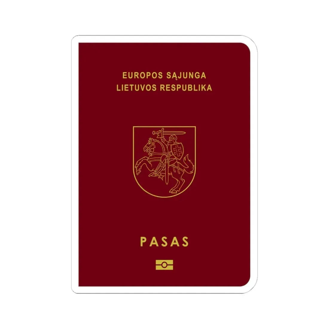 Lithuanian Passport - STICKER Vinyl Kiss-Cut Decal 4 Inch White - The Sticker Space