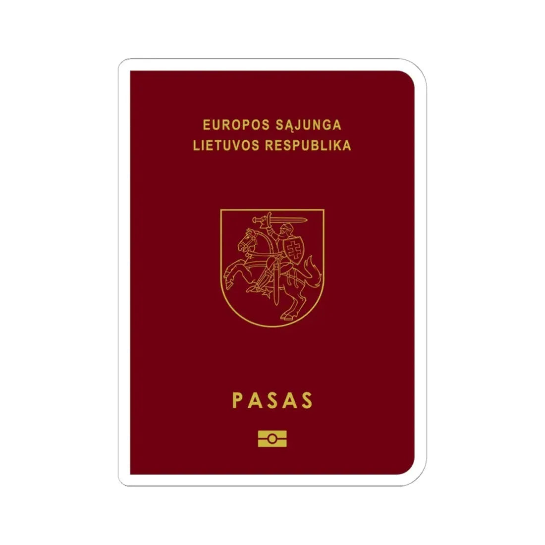 Lithuanian Passport - STICKER Vinyl Kiss-Cut Decal 6 Inch White - The Sticker Space
