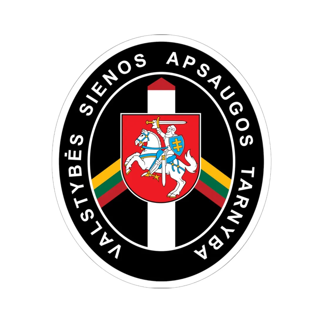 Lithuanian State Border Guard Service emblem (Belarus) (Coat of Arms) STICKER Vinyl Kiss-Cut Decal 6 Inch White - The Sticker Space