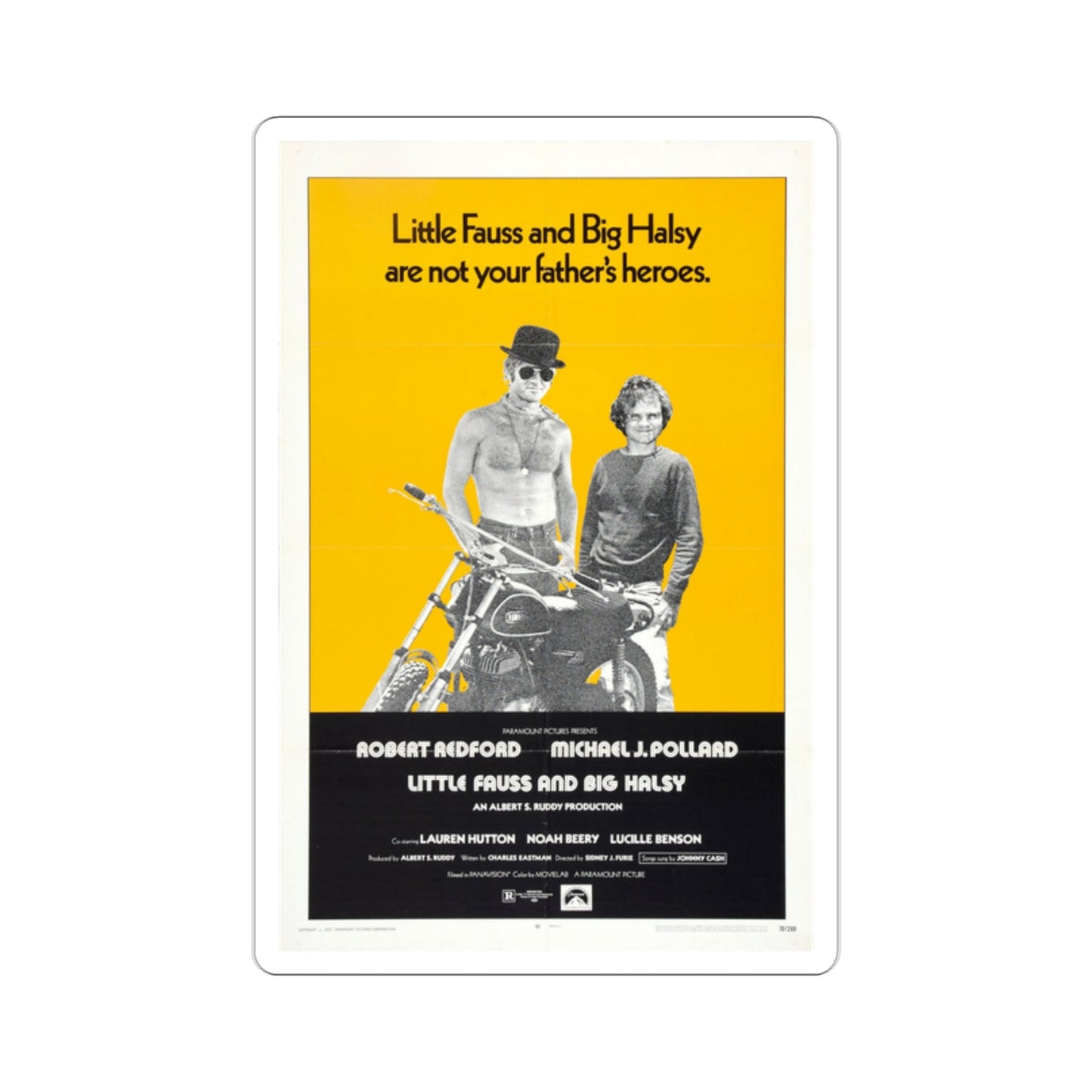 Little Fauss and Big Halsy 1970 Movie Poster STICKER Vinyl Die-Cut Decal-2 Inch-The Sticker Space