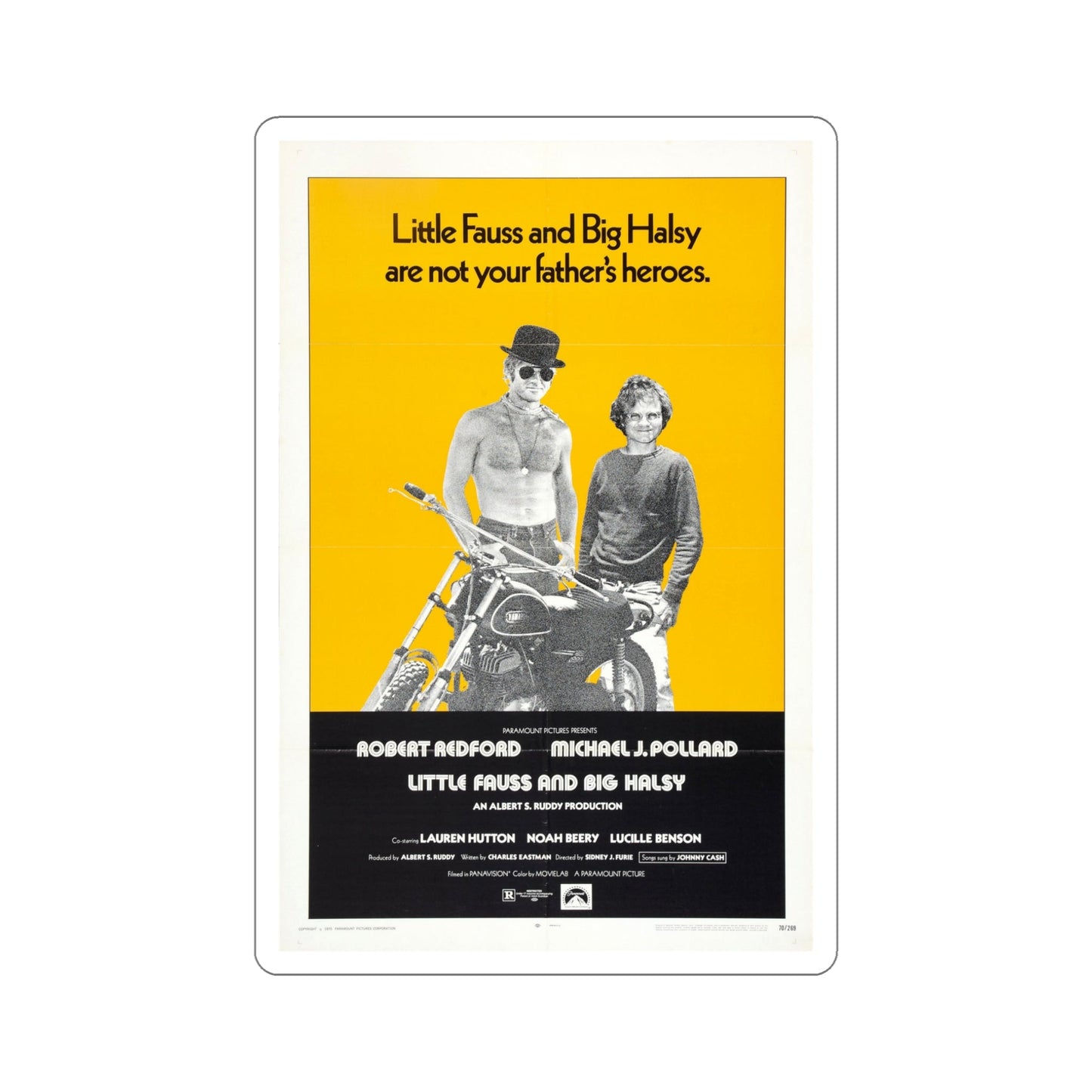 Little Fauss and Big Halsy 1970 Movie Poster STICKER Vinyl Die-Cut Decal-5 Inch-The Sticker Space