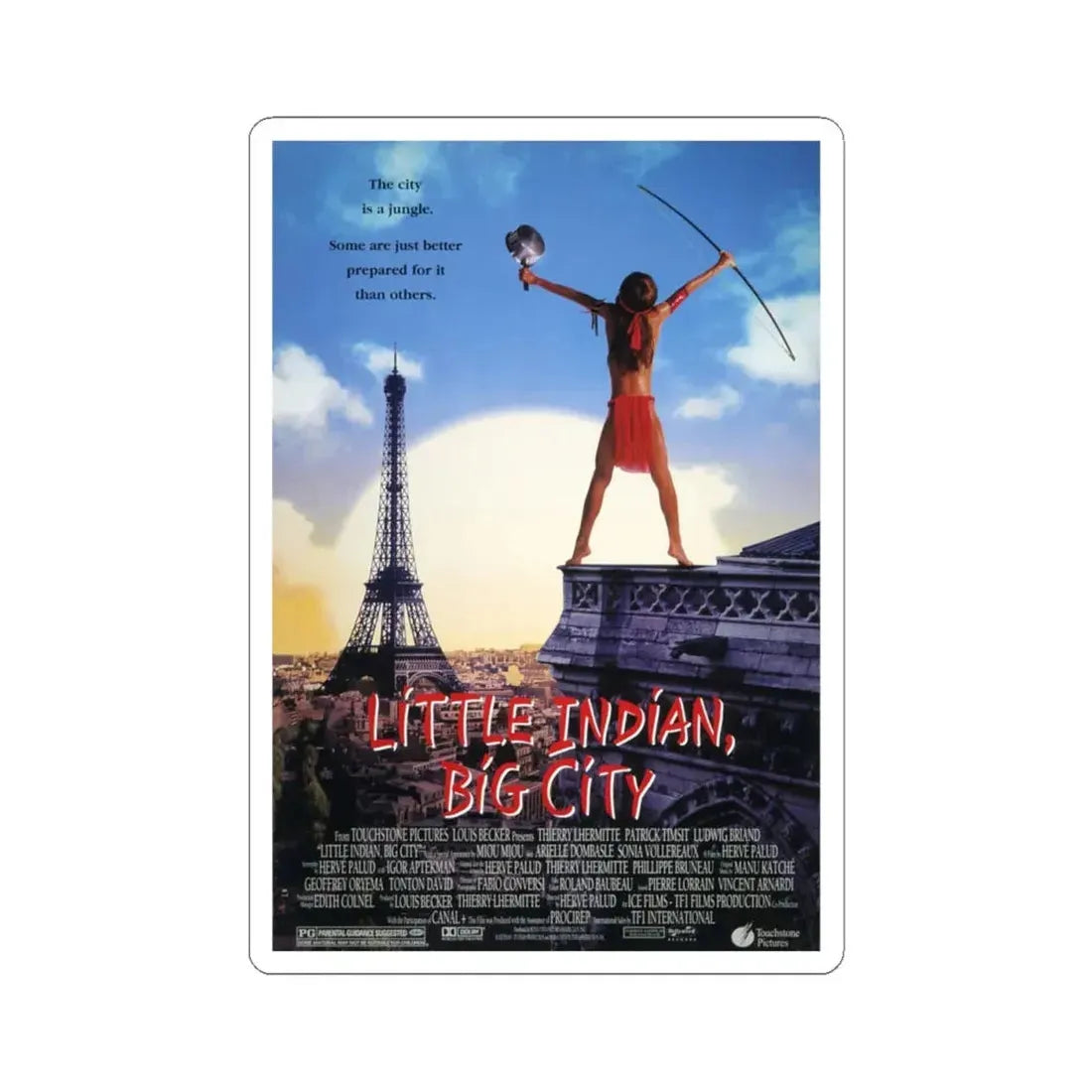 Little Indian Big City 1996 Movie Poster - STICKER Vinyl Kiss-Cut Decal 4 Inch White - The Sticker Space
