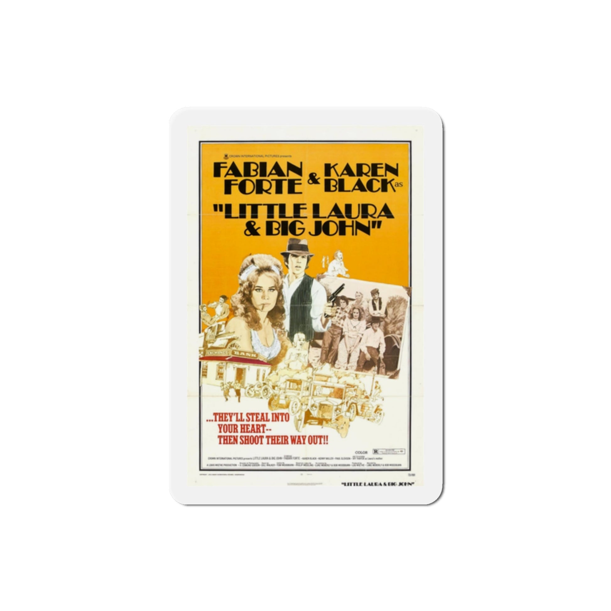 Little Laura and Big John 1973 Movie Poster Die-Cut Magnet-2 Inch-The Sticker Space