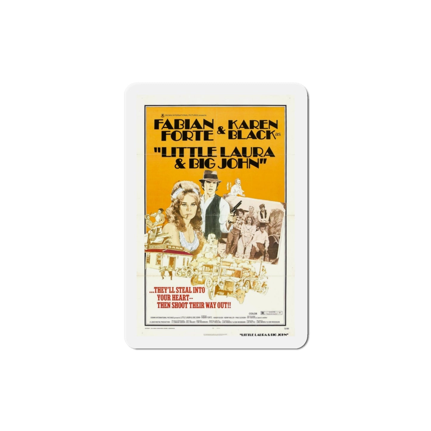 Little Laura and Big John 1973 Movie Poster Die-Cut Magnet-3 Inch-The Sticker Space