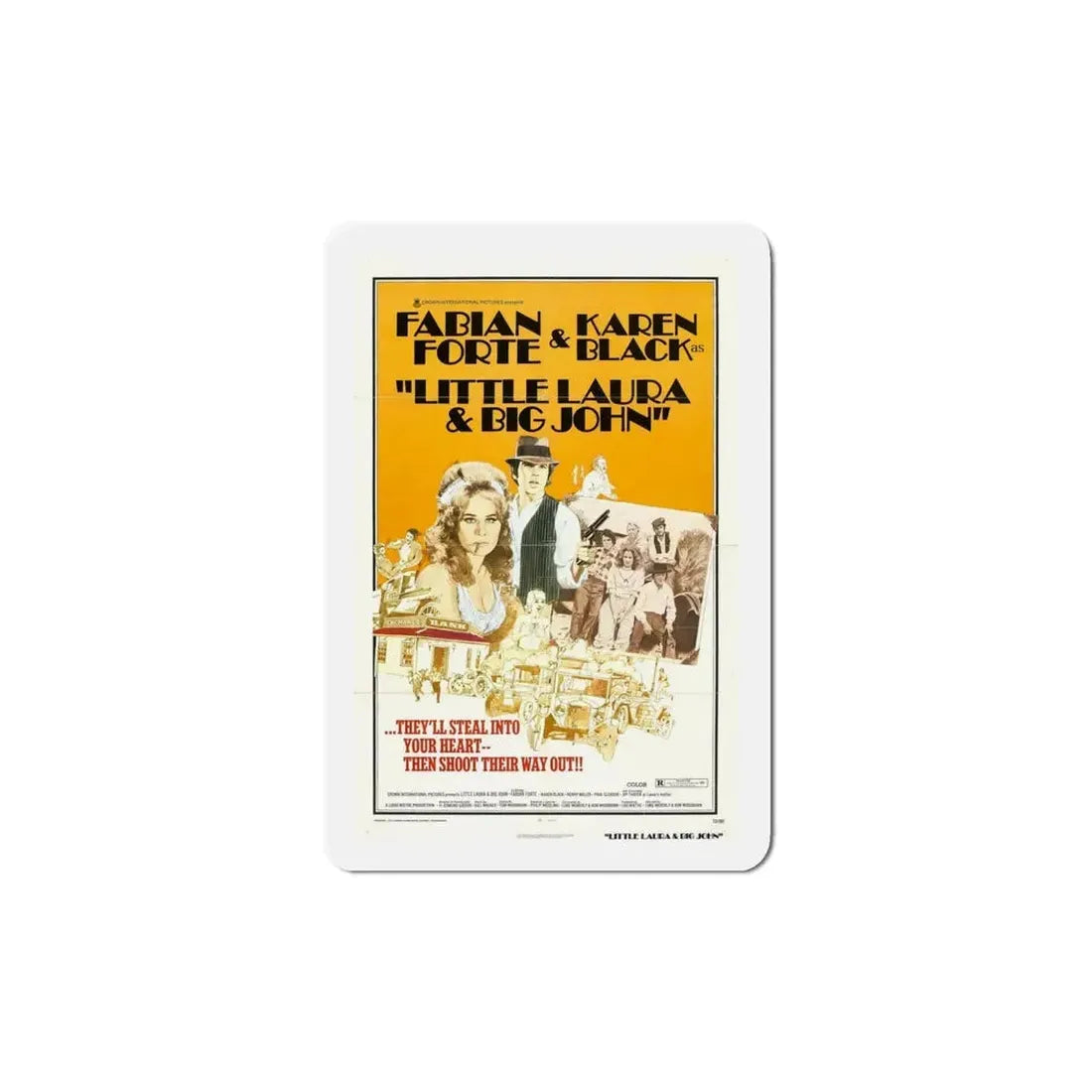 Little Laura and Big John 1973 Movie Poster Refrigerator Magnet 5 Inch - The Sticker Space