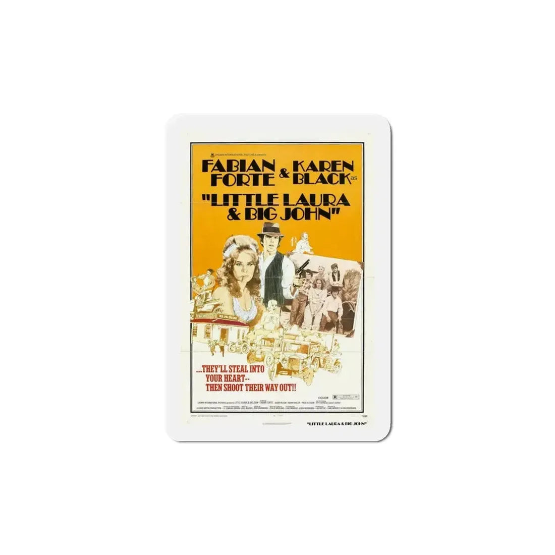 Little Laura and Big John 1973 Movie Poster Refrigerator Magnet 6 Inch - The Sticker Space