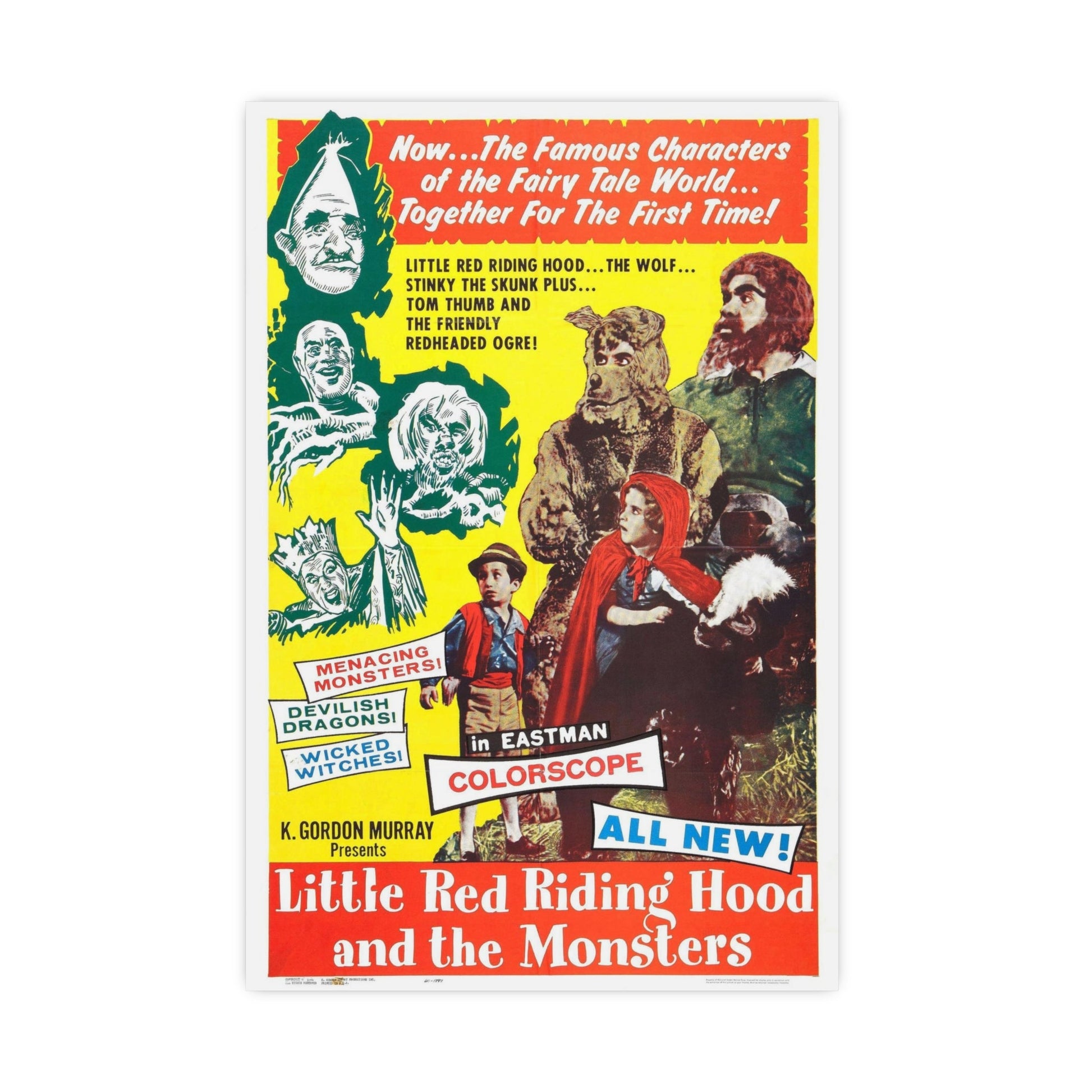 LITTLE RED RIDING HOOD AND THE MONSTERS 1962 - Paper Movie Poster-16″ x 24″ (Vertical)-The Sticker Space