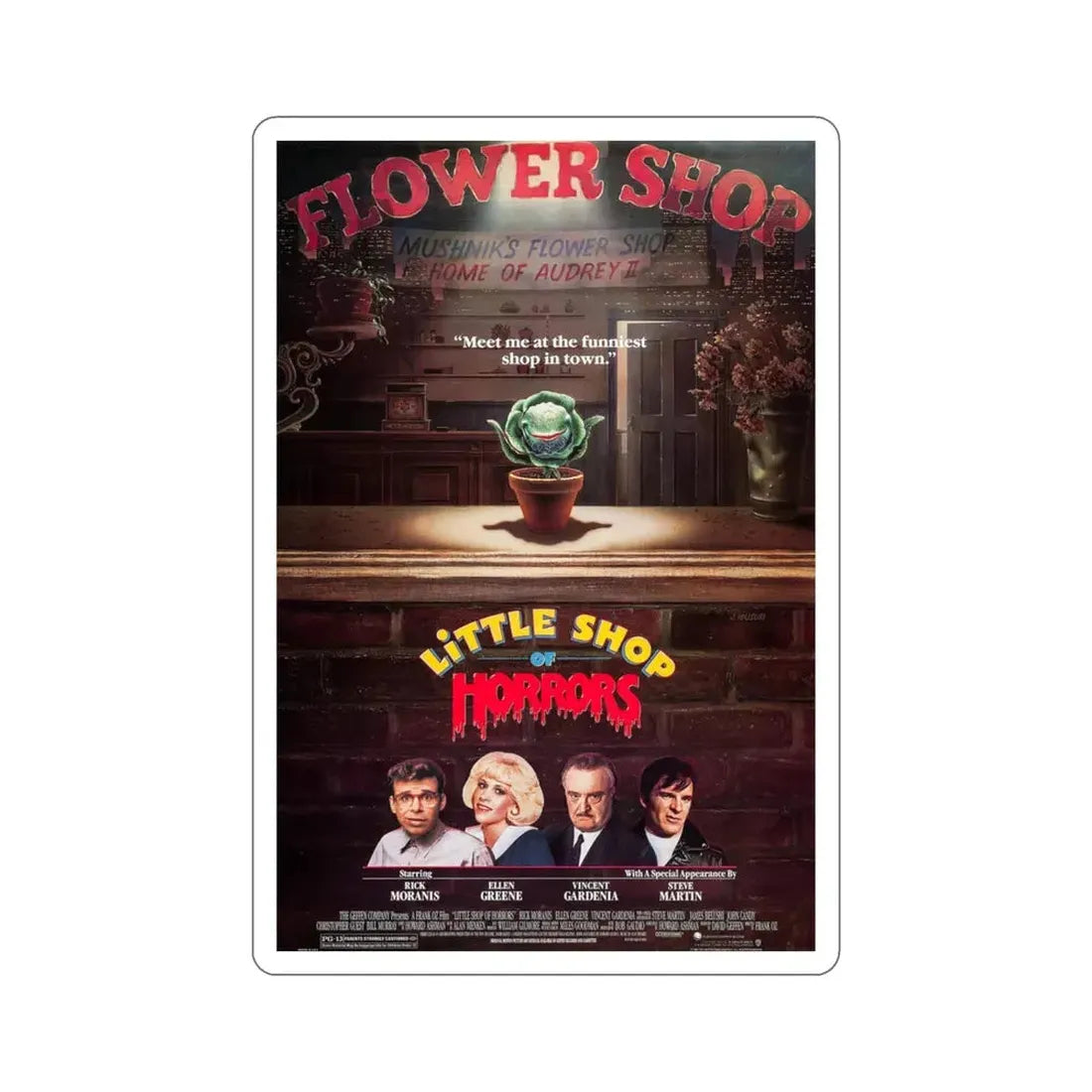 Little Shop of Horrors 1986 Movie Poster STICKER Vinyl Die-Cut Decal 3 Inch - The Sticker Space