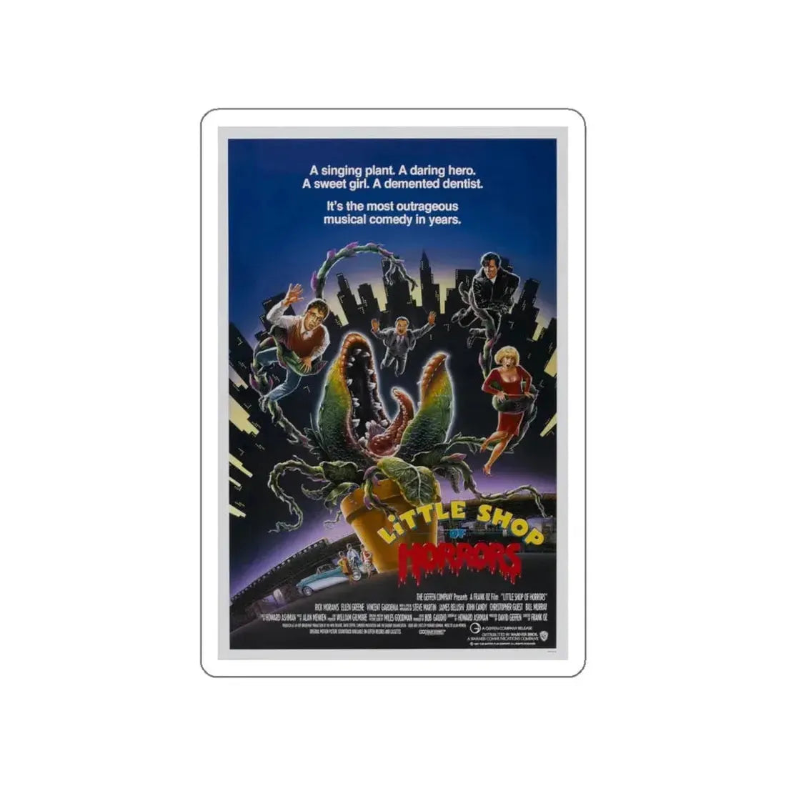 LITTLE SHOP OF HORRORS 1986 Movie Poster STICKER Vinyl Die-Cut Decal 5 Inch - The Sticker Space