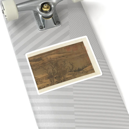 Liu Songnian - Snowy landscape with rustic riverside retreat - ca. late 12th century v2 - STICKER Vinyl Kiss-Cut Decal