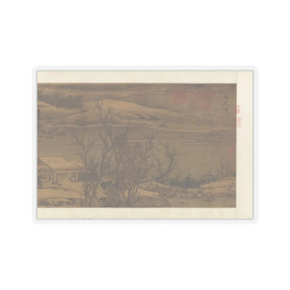 Liu Songnian - Snowy landscape with rustic riverside retreat - ca. late 12th century v2 - STICKER Vinyl Kiss-Cut Decal
