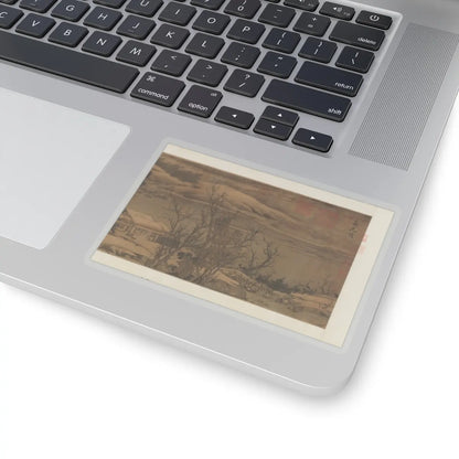 Liu Songnian - Snowy landscape with rustic riverside retreat - ca. late 12th century v2 - STICKER Vinyl Kiss-Cut Decal