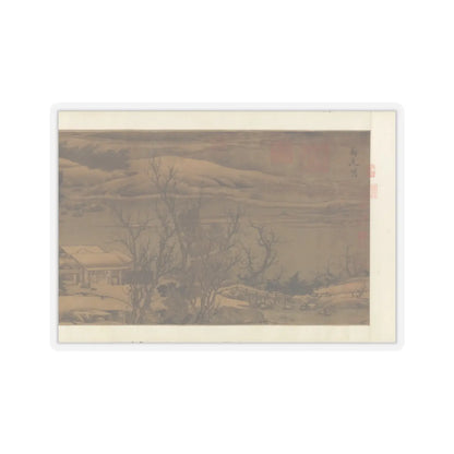Liu Songnian - Snowy landscape with rustic riverside retreat - ca. late 12th century v2 - STICKER Vinyl Kiss-Cut Decal