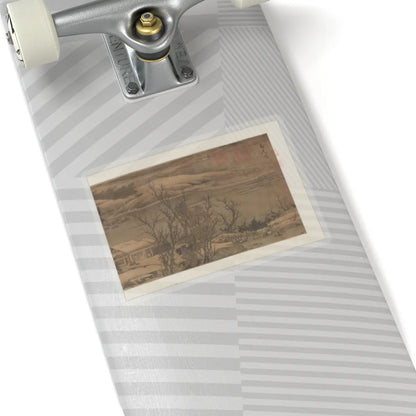 Liu Songnian - Snowy landscape with rustic riverside retreat - ca. late 12th century v2 - STICKER Vinyl Kiss-Cut Decal
