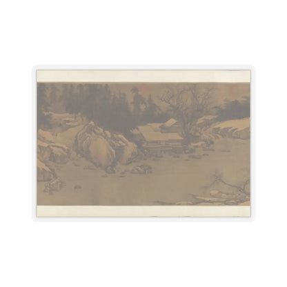 Liu Songnian - Snowy landscape with rustic riverside retreat - ca. late 12th century v4 - STICKER Vinyl Kiss-Cut Decal