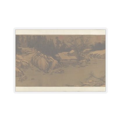 Liu Songnian - Snowy landscape with rustic riverside retreat - ca. late 12th century v4 - STICKER Vinyl Kiss-Cut Decal