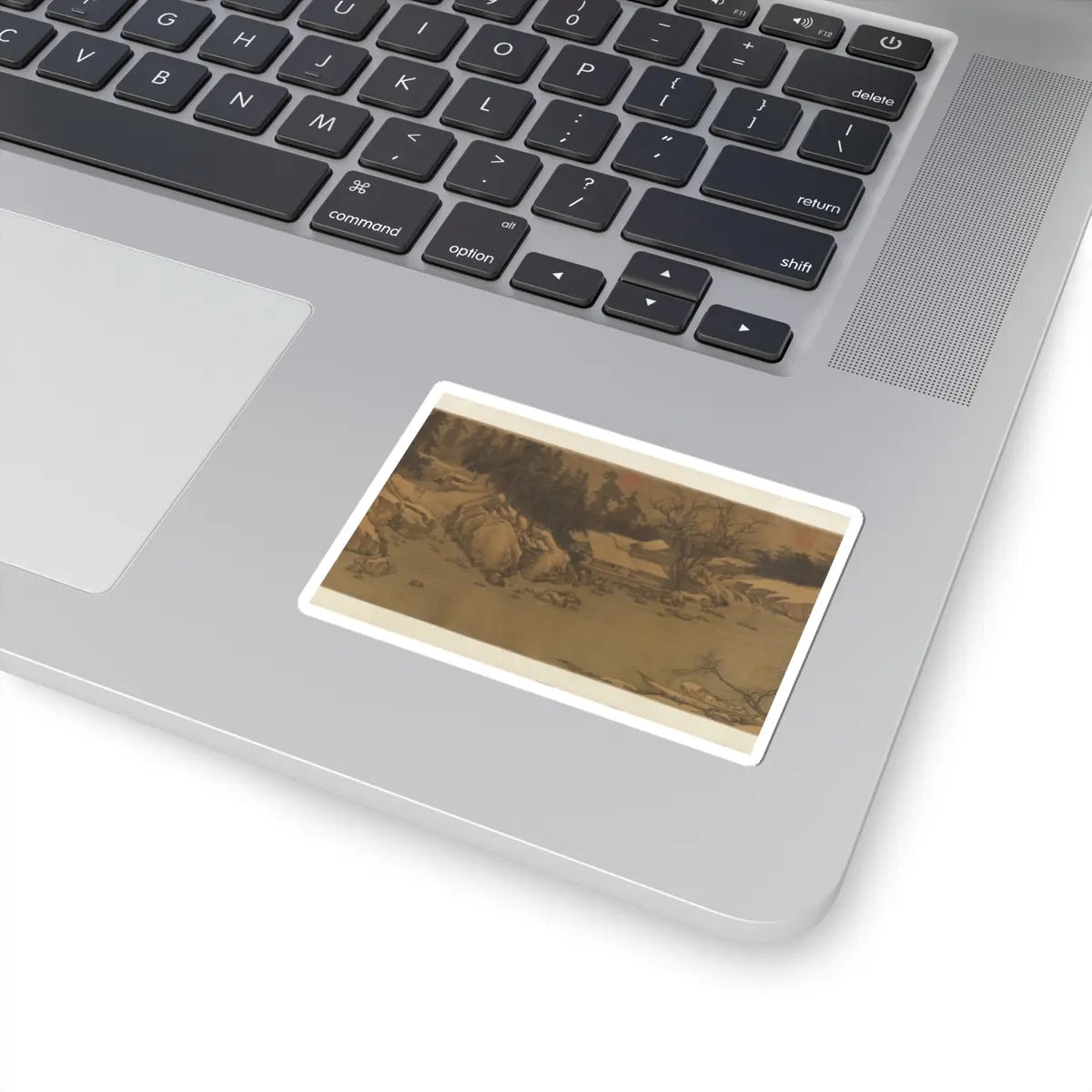 Liu Songnian - Snowy landscape with rustic riverside retreat - ca. late 12th century v4 - STICKER Vinyl Kiss-Cut Decal