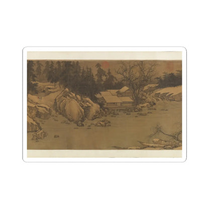 Liu Songnian - Snowy landscape with rustic riverside retreat - ca. late 12th century v4 - STICKER Vinyl Kiss-Cut Decal