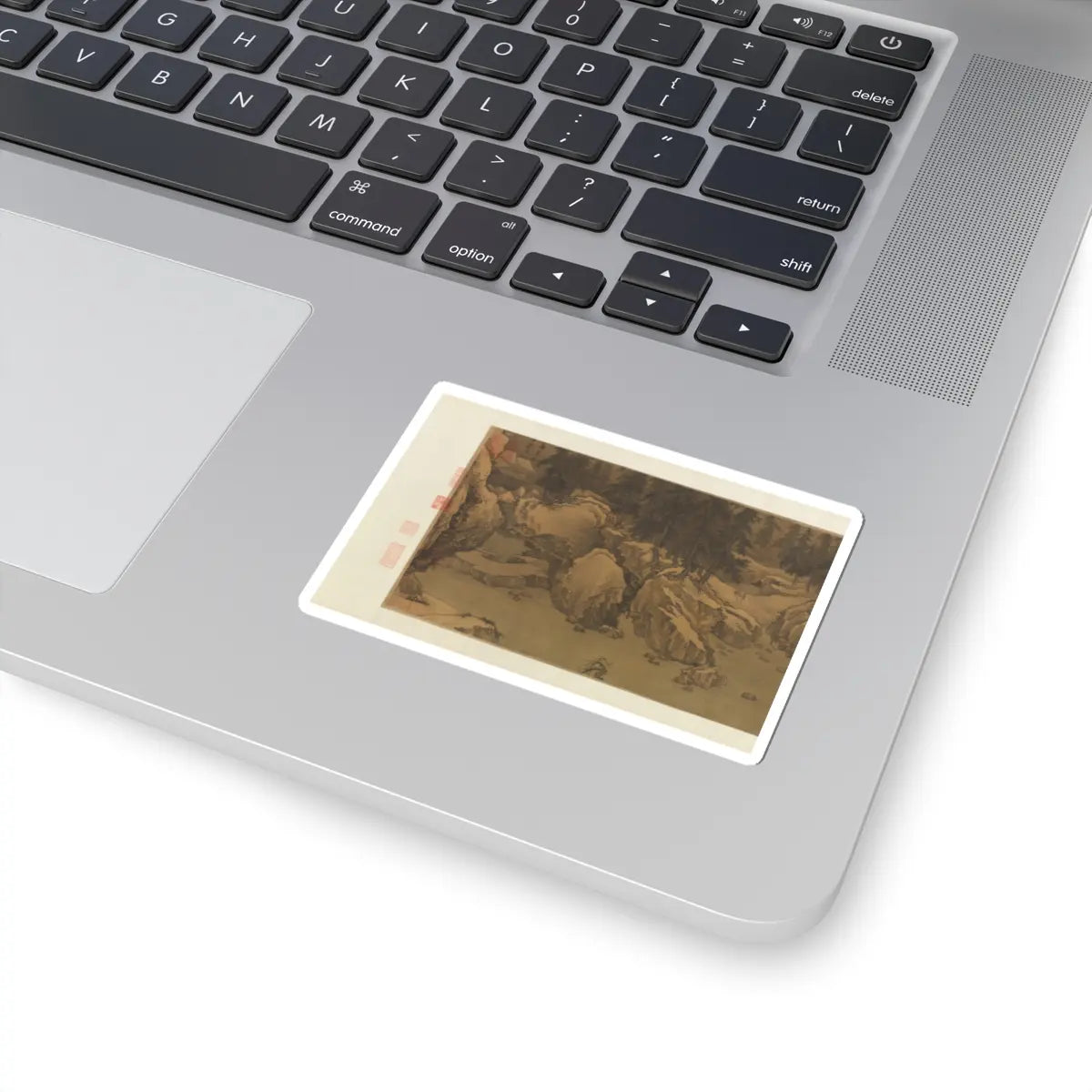 Liu Songnian - Snowy landscape with rustic riverside retreat - ca. late 12th century v5 - STICKER Vinyl Kiss-Cut Decal