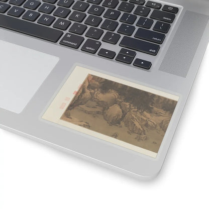 Liu Songnian - Snowy landscape with rustic riverside retreat - ca. late 12th century v5 - STICKER Vinyl Kiss-Cut Decal