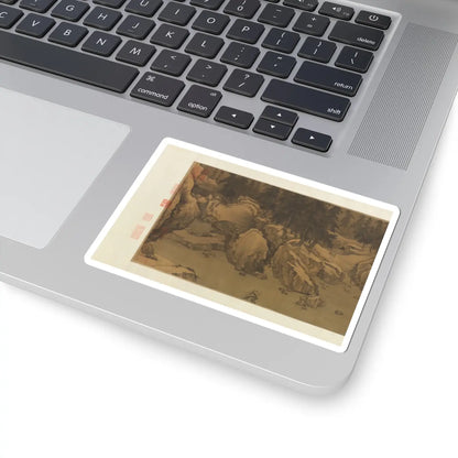 Liu Songnian - Snowy landscape with rustic riverside retreat - ca. late 12th century v5 - STICKER Vinyl Kiss-Cut Decal