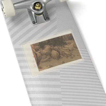 Liu Songnian - Snowy landscape with rustic riverside retreat - ca. late 12th century v5 - STICKER Vinyl Kiss-Cut Decal