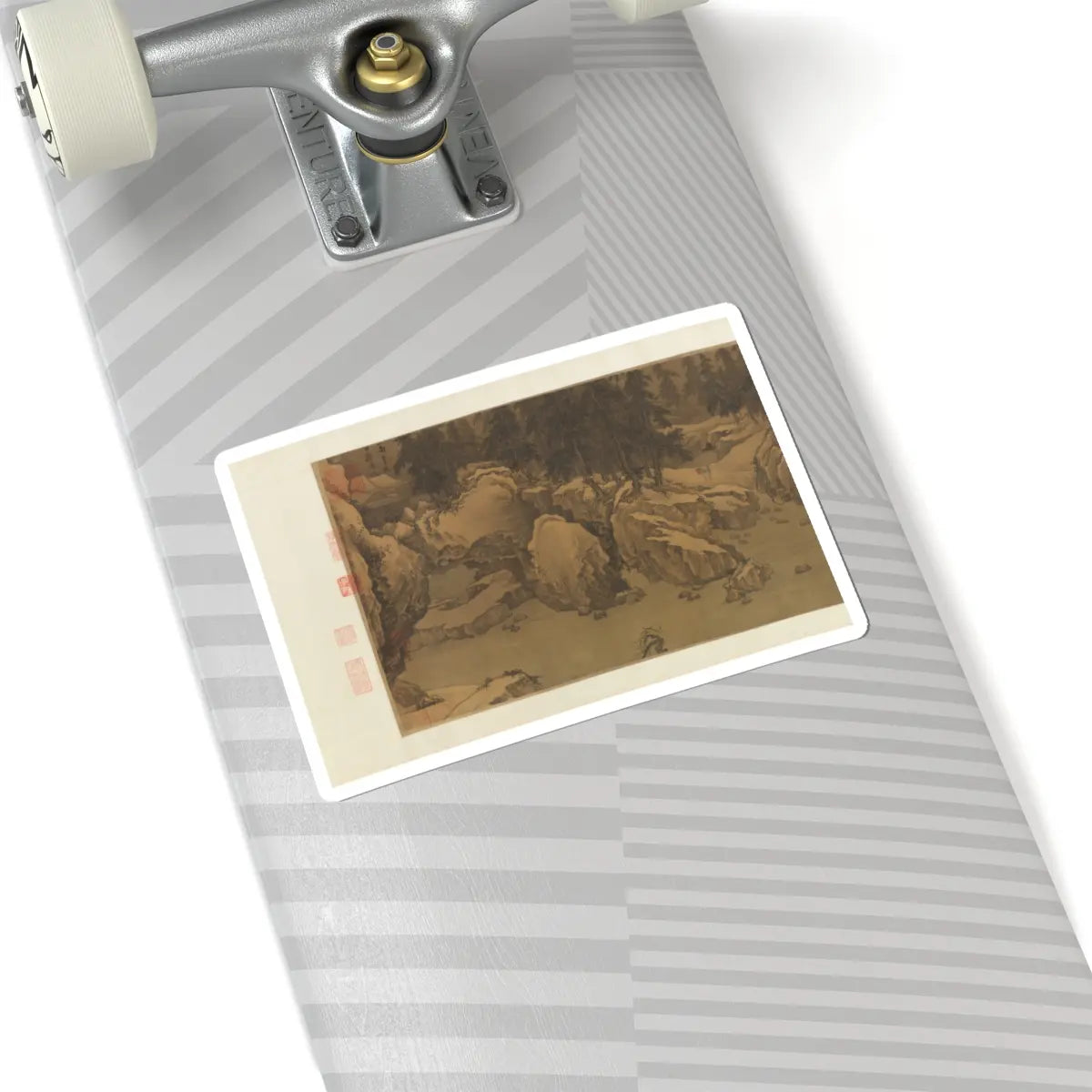 Liu Songnian - Snowy landscape with rustic riverside retreat - ca. late 12th century v5 - STICKER Vinyl Kiss-Cut Decal