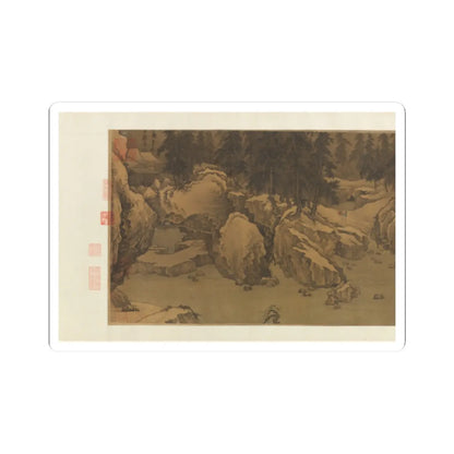 Liu Songnian - Snowy landscape with rustic riverside retreat - ca. late 12th century v5 - STICKER Vinyl Kiss-Cut Decal