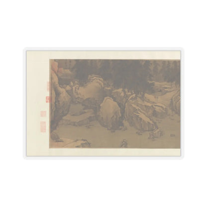 Liu Songnian - Snowy landscape with rustic riverside retreat - ca. late 12th century v5 - STICKER Vinyl Kiss-Cut Decal